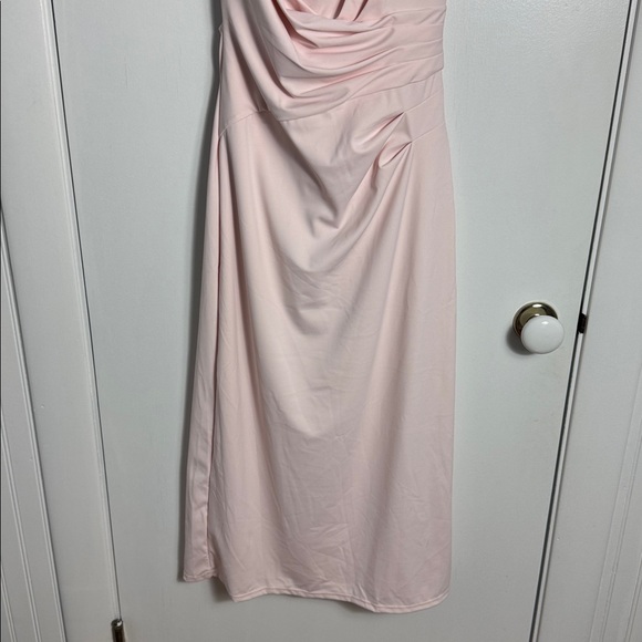 NWT Popilush Shapewear Boatneck Draped Sculpting Maxi Dress Baby Pink Size Small - Picture 4 of 11